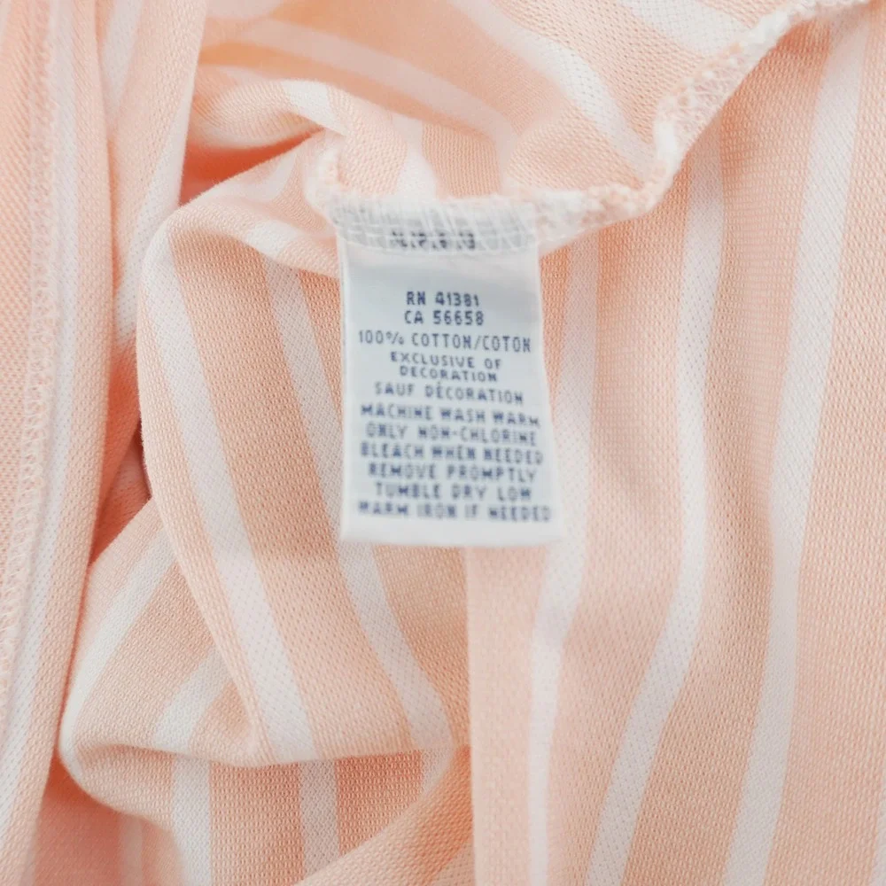 Ralph Lauren Polo Shirt Mens Medium Pink White Striped Knit Oxford Short Sleeve